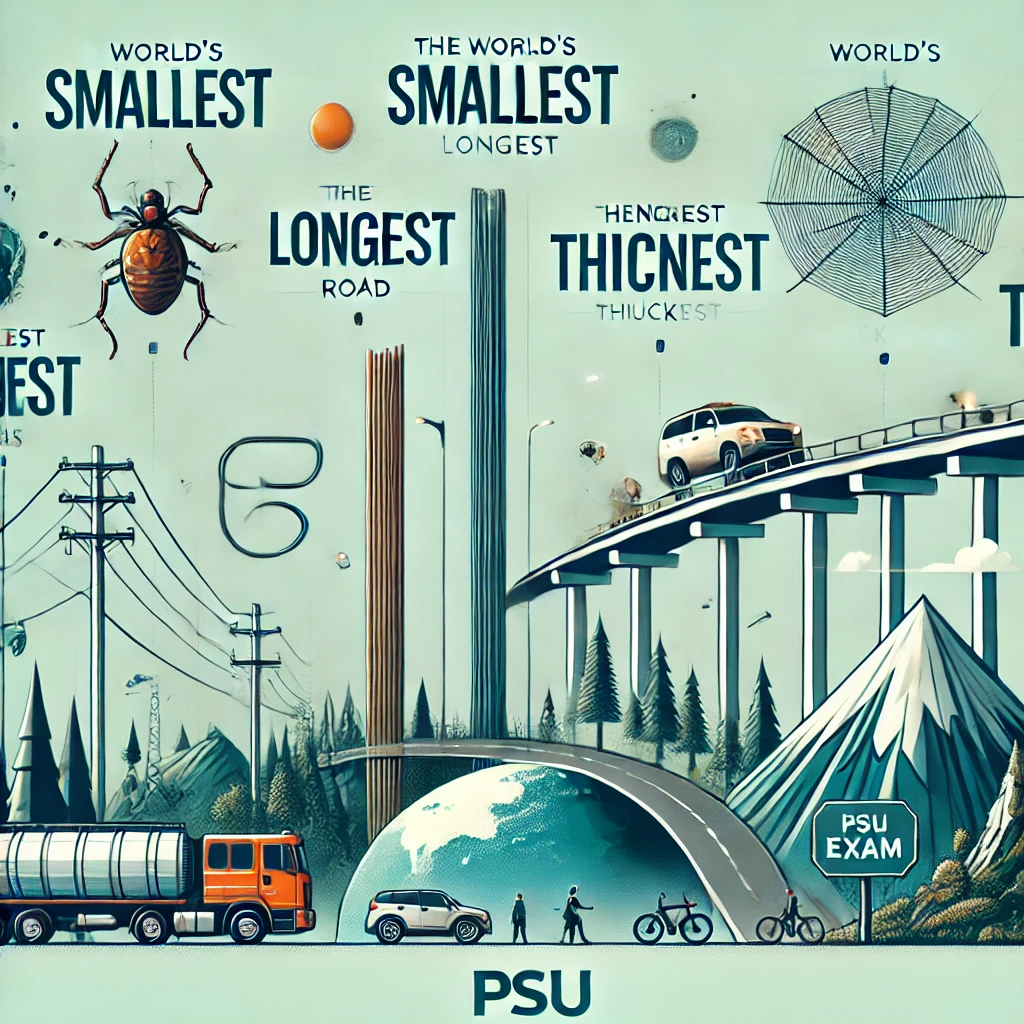 WORLD’S SMALLEST, LONGEST, THINNEST, THICKEST AND TALLEST: QUESTIONS AND ANSWERS FOR PSU EXAMS