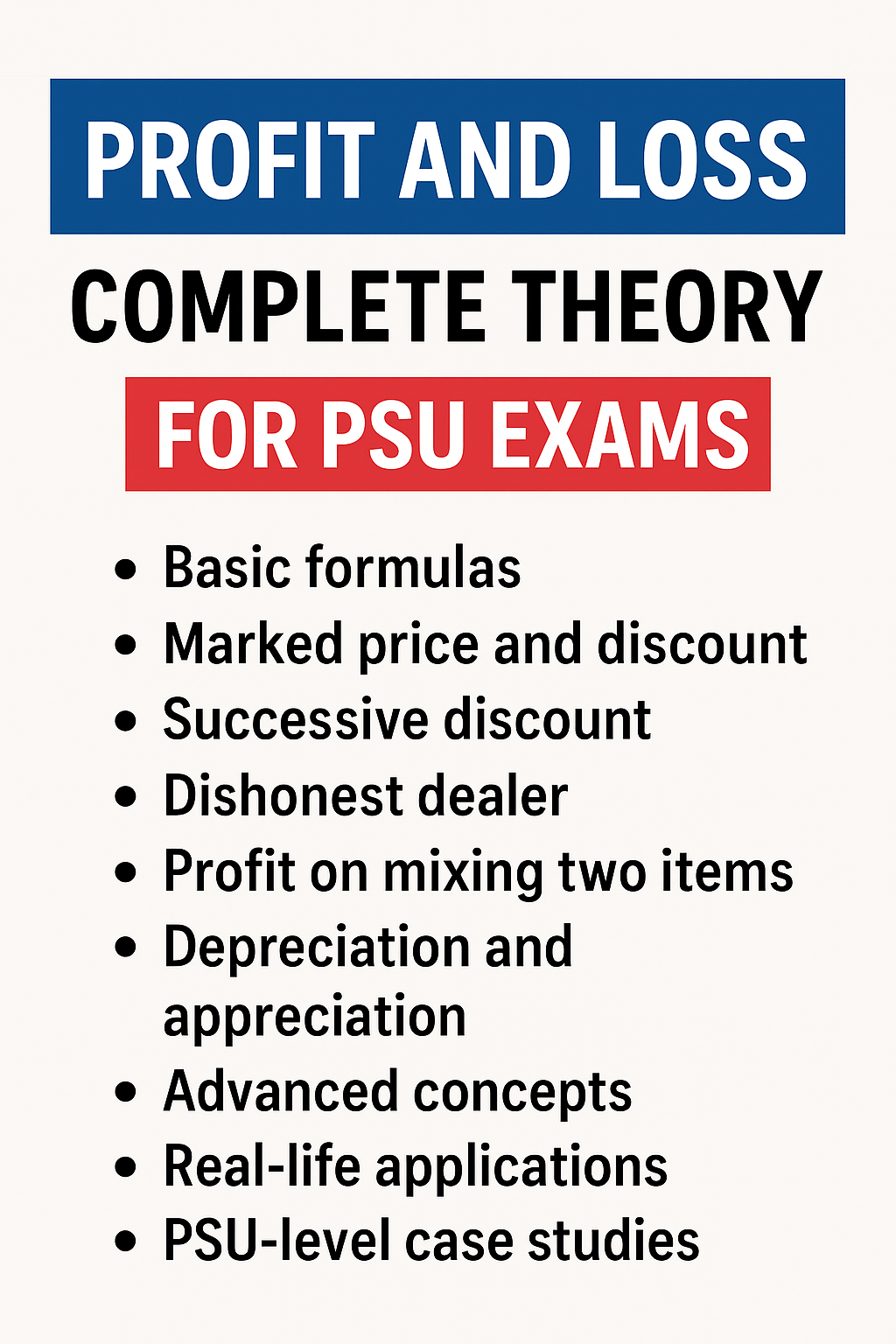 PROFIT AND LOSS : COMPLETE THEORY