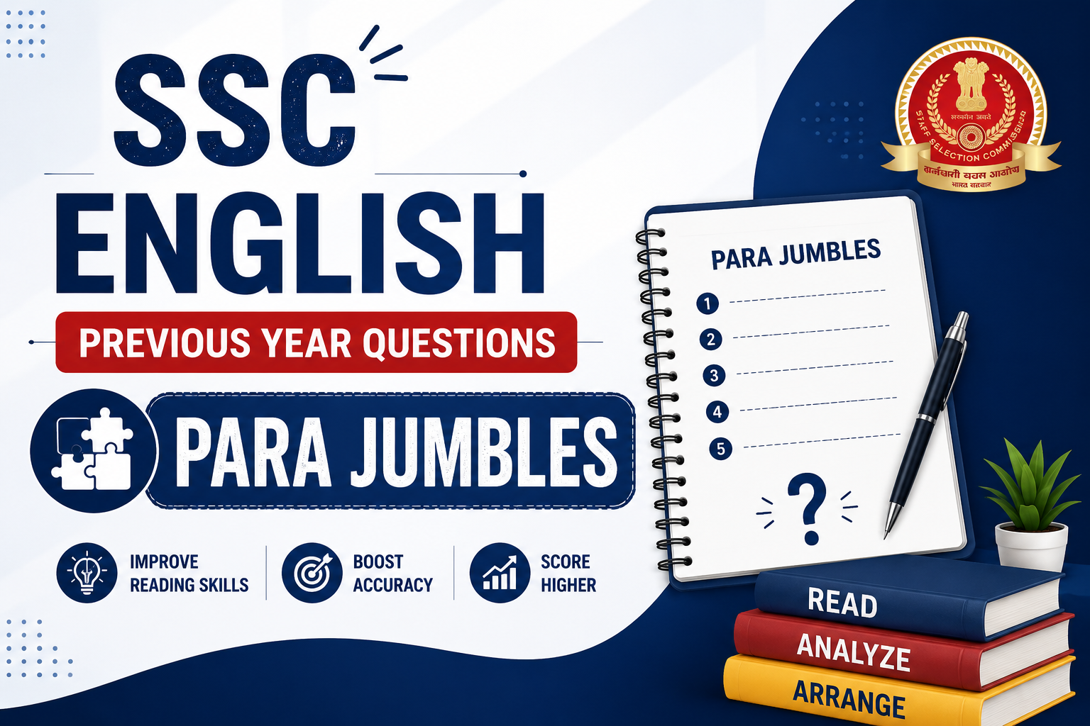 SSC ENGLISH PYQ QUIZ: PARA JUMBLES